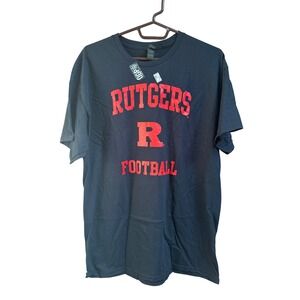 Rutgers Scarlet‎ Knights Football T Shirt Men's Large Black Gildan NCAA